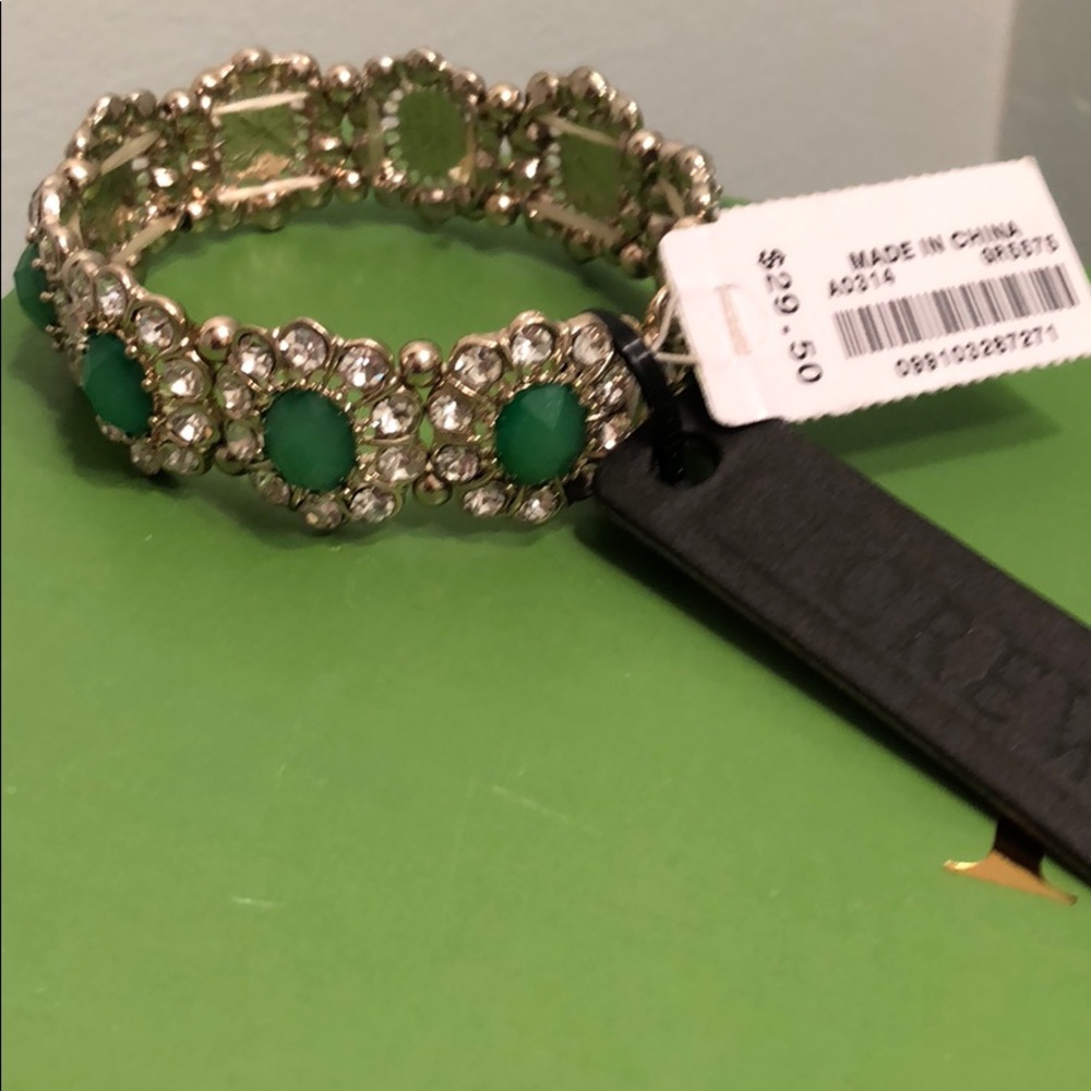 j Crew NWT Green And Crystal Bracelet